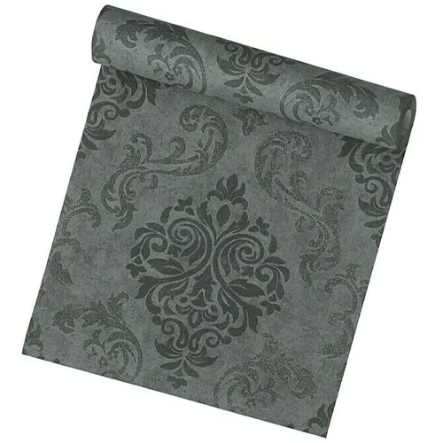 A.S. CREATION TAPETEN Tapeta iz netkane tekstilije AS CREATION Memory 2 (črna barva, ornamentni vzorec, 10,05 x 0,53 m)