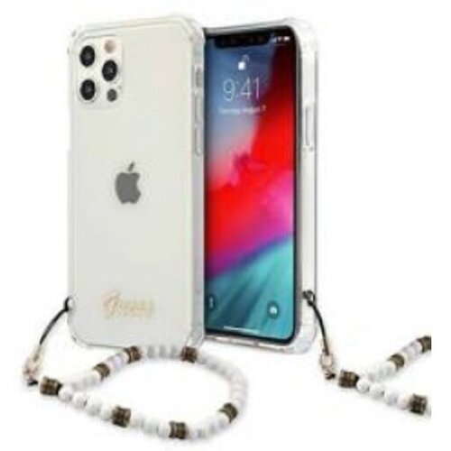 Guess Guhcp12mkpswh za iphone 12 / 12 pro - prozoren shock silikonski ovitek s perla zapestnico Cene
