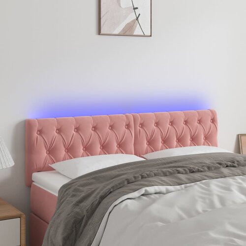  LED uzglavlje ružičasto 160x7x78/88 cm baršunasto Cene