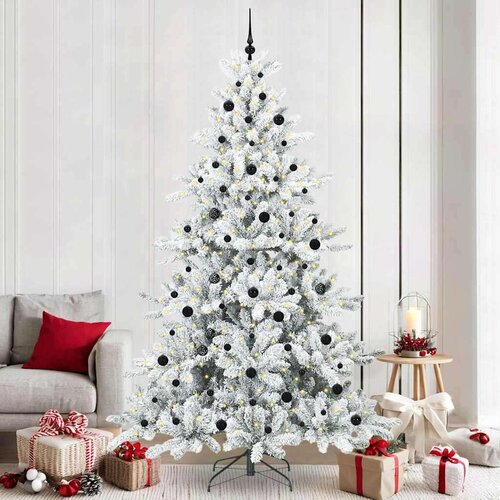vidaXL Umjetno božićno drvce s nogom with LEDs s stalakom 240cm PVC Cijene