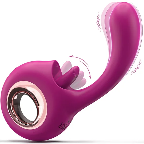 SuperLove 2in1 G-Spot Licking Tongue Vibrator Burgundy