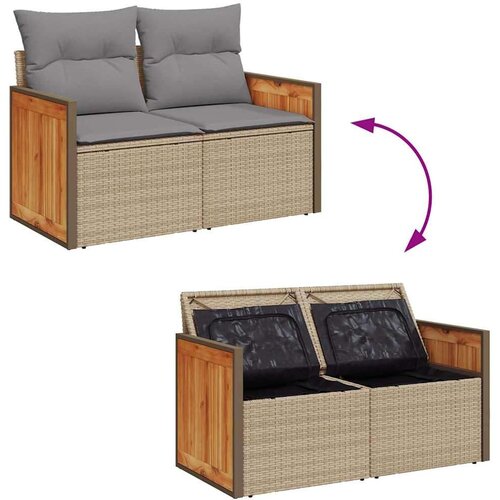 vidaXL 6-dijelni set vrtnih sofa s jastucima bež od poliratana Cijene