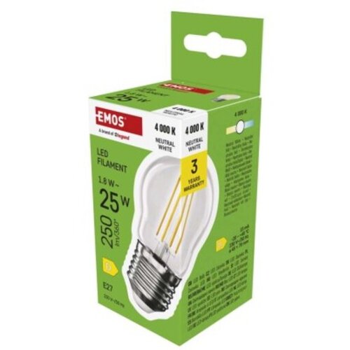 Emos LED žarnica Filament Mini Globe / E27 / 1,8 W (25 W) / 250 lm / Nevtralna bela ZF6D03 Slike