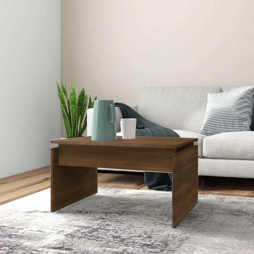  Stolić za kavu boja smeđeg hrasta 68x50x38 cm konstruirano drvo Cene