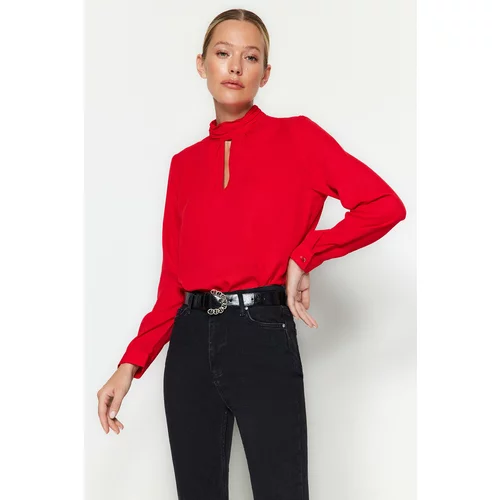 Trendyol Red Collar Detailed Woven Blouse