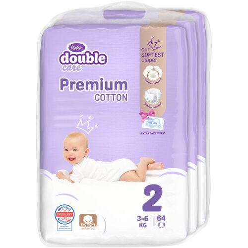 Violeta pelene Premium Cotton Double Care sa maramicama Water veličina 2 XXL 3pack, mjesečno pakiranje Slike