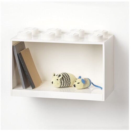 Lego Otroški beli stenski regal LEGO® Brick 8 Cene