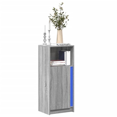 vidaXL Komoda z LED siva sonoma 42,5x34x100 cm inženirski les Cene