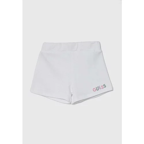 Guess Otroške bombažne kratke hlače bela barva
