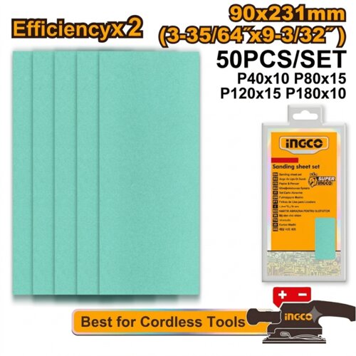  Set brusnih papira 90x231MM 50/1 AKFS0902311 SUPER INGCO Slike