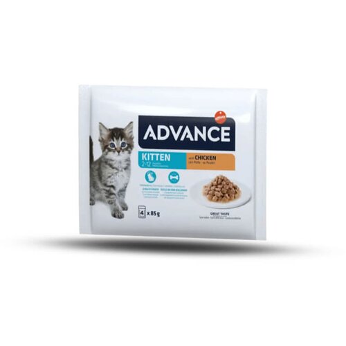 Advance Cat Kitten Multipack ko&amp;scaron;čki v omaki, vrečka - pi&amp;scaron;čanec - 4 x 85 g Slike