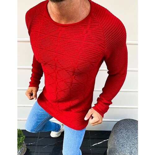 DStreet Sweter męski wkładany przez głowę czerwony Slike