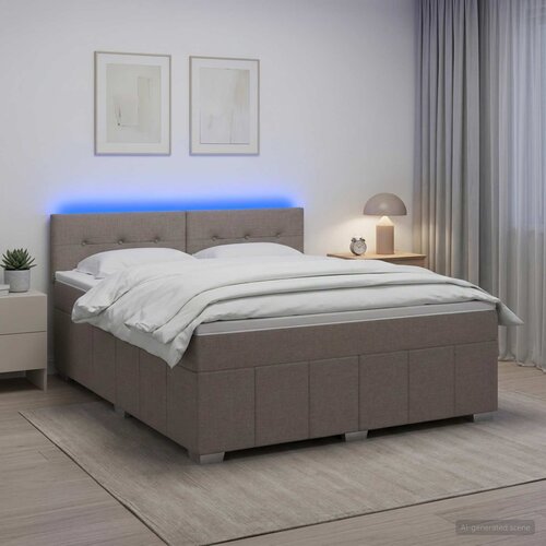  Boxspring krevet s madracem Sivosmeđa 180 x 200 cm Tkanina Cene