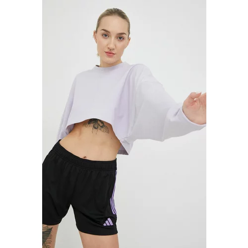 Adidas Majica za jogo Yoga Studio ženska, vijolična barva