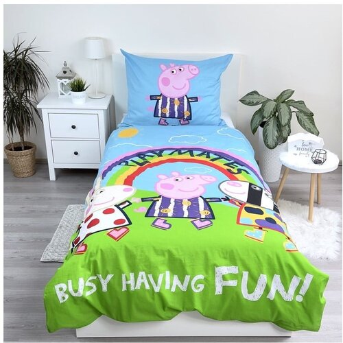 Jerry Fabrics Enojna bombažna otro&amp;scaron;ka posteljnina s svetlečim učinkom 140x200 cm Peppa Pig &amp;ndash; Slike