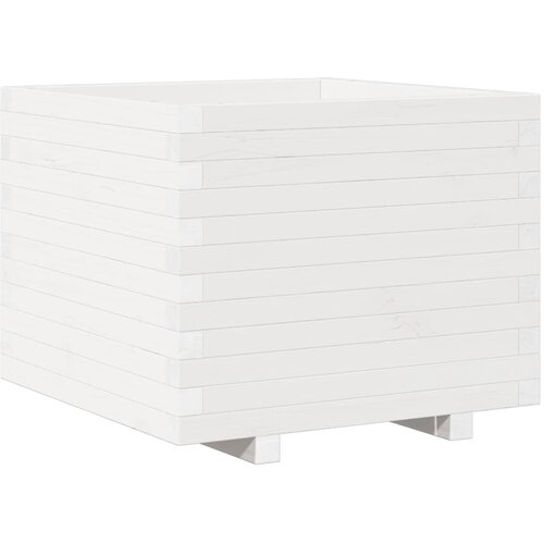  Vrtna sadilica bijela 60x60x49,5 cm od masivne borovine Slike