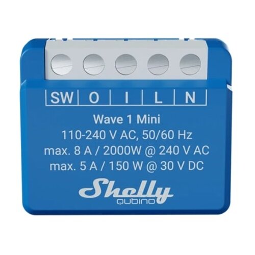 Shelly Qubino Wave 1 Mini LR Smart switch Z-Wave Blue Slike