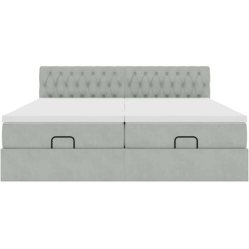 VidaXL Okvir kreveta s madracima svijetlosivi 180x200cm bar&amp;scaron;unasti Slike