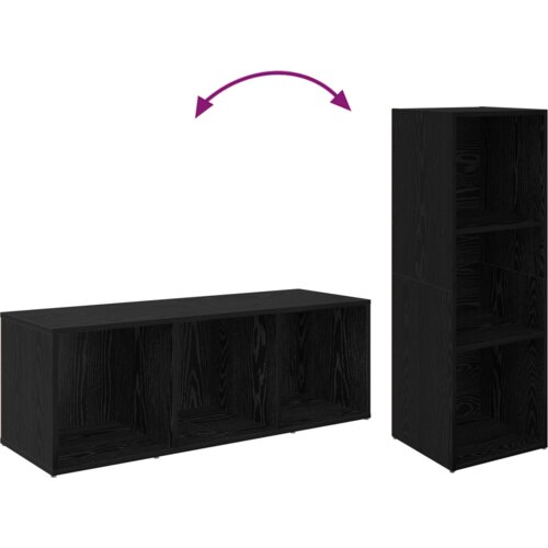 vidaXL TV omarica 3 pcs Črni hrast 37 x 35 x 107.5 cm Obdelano leseno Cene