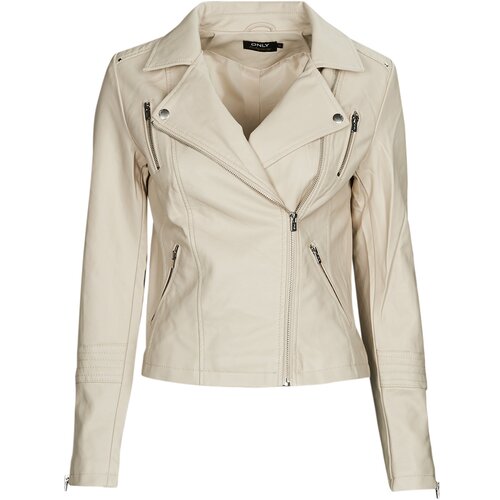 Only ONLGEMMA FAUX LEATHER BIKER OTW NOOS Bež Slike