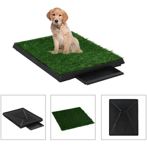 VidaXL Strani&amp;scaron;če za domače živali z umetno travo zeleno 63x50x7 cm WC Slike