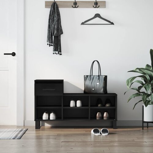 vidaXL Omarica za čevlje črna 102x36x60 cm inženirski les Cene