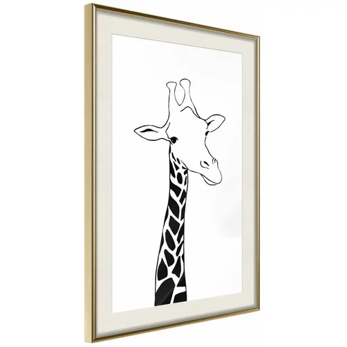  Poster - Black and White Giraffe 30x45