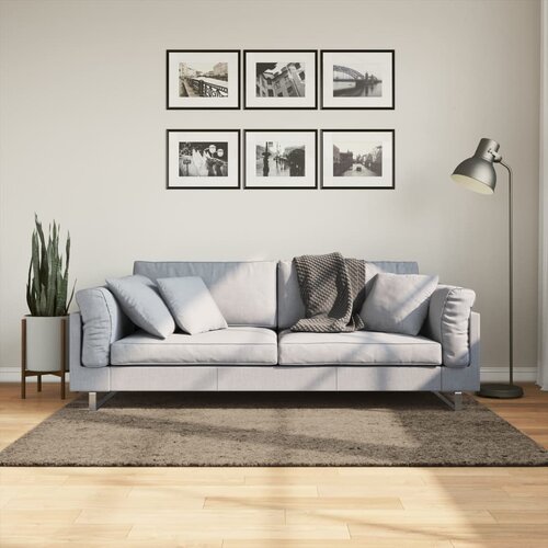 vidaXL Preproga ISTAN visoka vlakna sijoč videz siva 120x170 cm Cene