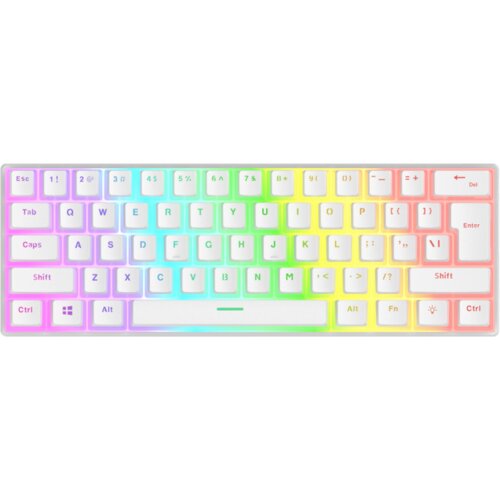 Rampage Tastatura gaming RADIANT K11 white, blue switch, Type-C, RGB, US Layout, pudding keycaps, 38970 Slike