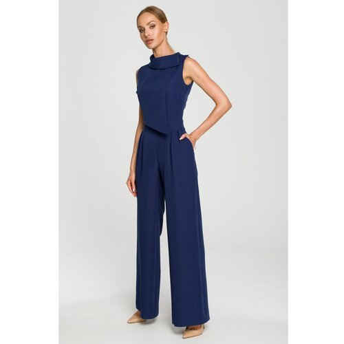Made Of Emotion Woman's Jumpsuit M702 Navy Blue Slike