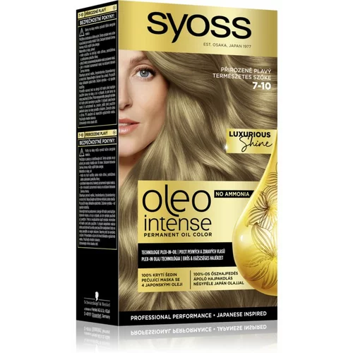 Syoss Oleo Intense Permanent Oil Color boja za kosu za obojenu kosu za plavu kosu 50 ml nijansa 7-10 Natural Blond