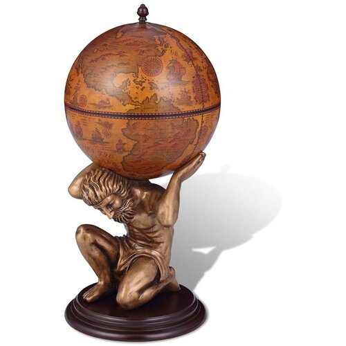 vidaXL globus z barom / stojalo za vino Atlas dizajn 42x42x85 cm Cene