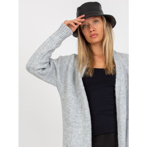 Fashion Hunters Light gray long cardigan without fastening RUE PARIS Slike