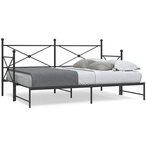 VidaXL Krevet na rasklapanje bez madraca crni 90x200 cm čelik Slike
