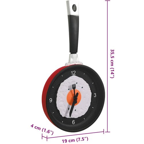  325164 Wall Clock with Fried Egg Pan Design 18,8 cm Slike