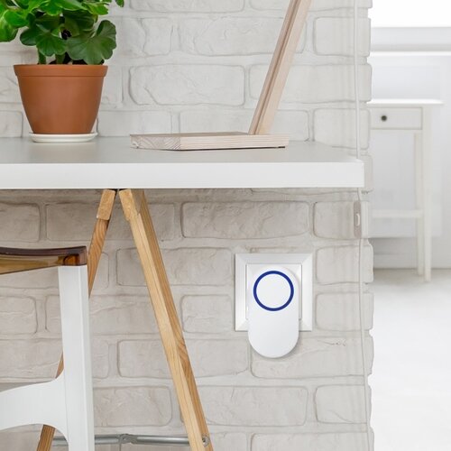 Solight 1L78 - Bežično zvono za utičnicu 230V IP56 belo Slike