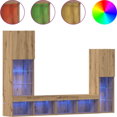  ormar s LED svjetlima umetnički hrast 40.5x30x102 cm Slike
