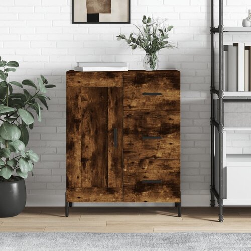 VidaXL Komoda dimljeni hrast 69,5x34x90 cm inženirski les Slike