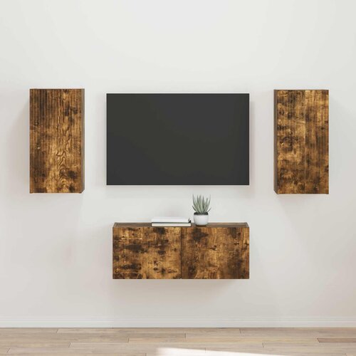  Set TV komoda Zidne 2 pcs Dimljeni hrast Konstruirano drvo Cene