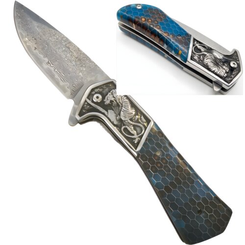  Dama&scaron;čanski outdoor sklopivi nož CO-42105 DA3244 - Plav / 2. Kvaliteta KP42105 Cijene