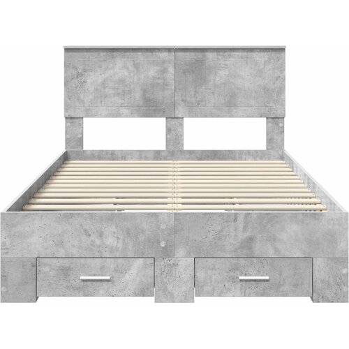  Krevetna konstrukcija s ladicama Betonska siva 120 x 200 cm Slike