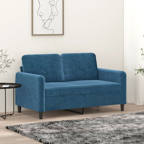 vidaXL kavč dvosed moder 120 cm žamet Cene