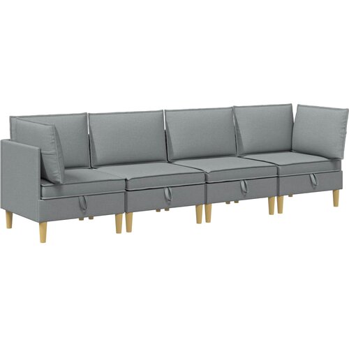  Modularni set sofe sa skladi&amp;scaron;tem 4 pcs Svjetlosiva Tkanina Slike