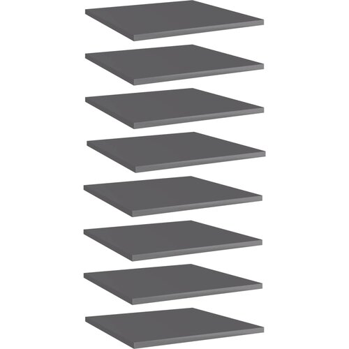 Police za knjige 8 kom visoki sjaj sive 40 x 40 x 1,5 cm drvene Cene