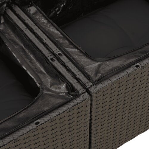  6-dijelni set vrtnih sofa s jastucima crni od poliratana Crna 65.5 x 62 x 69 cm Slike