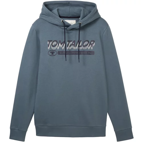 Tom Tailor Sweater majica sivkasto plava / antracit siva / bijela