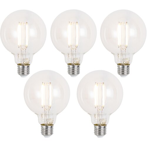 LUUMR Komplet 5 Pametne zatemljive LED žarnice E27 G95 prozorno 7W 806lm 2700-6500K Cene
