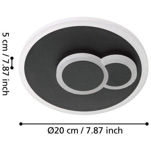 Eglo 30659 - led plafonsko svetlo cadegal LED/7,8W/230V prečnik 20 cm crna Slike