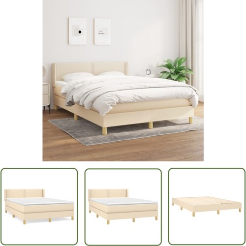 The Living Store Box spring postelja z vzmetnico krem 140x200 cm blago - Box Spring Postelja, (21737602) Cene