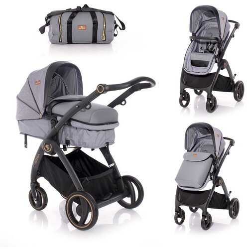 Lorelli ADRIA Kolica Grey 2u1 SET: Ko&amp;scaron;ara + Putna Torba + Zimska Navlaka (do 15 kg) Slike
